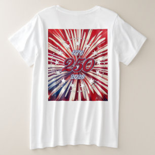 Amerikas 250. Geburtstag 1776-2026 RWB Feuerwerk Große Größe T-Shirt