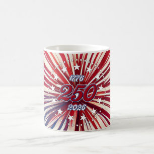 Amerikas 250. Geburtstag 1776-2026 RWB Feuerwerk Kaffeetasse