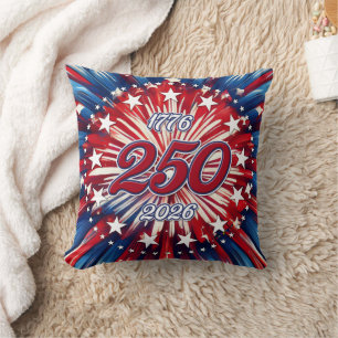 Amerikas 250. Geburtstag 1776-2026 RWB Feuerwerk Kissen