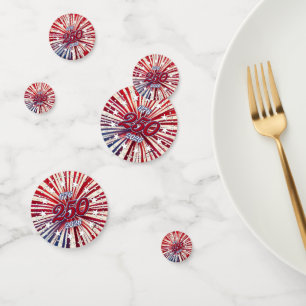 Amerikas 250. Geburtstag 1776-2026 RWB Feuerwerk Konfetti