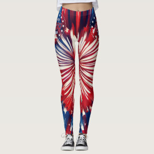 Amerikas 250. Geburtstag 1776-2026 RWB Feuerwerk Leggings