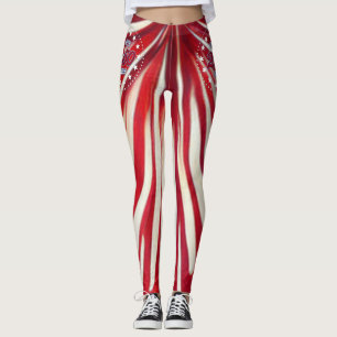Amerikas 250. Geburtstag 1776-2026 RWB Feuerwerk Leggings