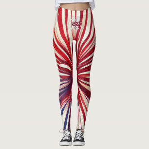 Amerikas 250. Geburtstag 1776-2026 RWB Feuerwerk Leggings