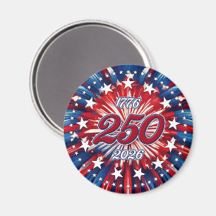 Amerikas 250. Geburtstag 1776-2026 RWB Feuerwerk Magnet