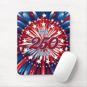 Amerikas 250. Geburtstag 1776-2026 RWB Feuerwerk Mousepad