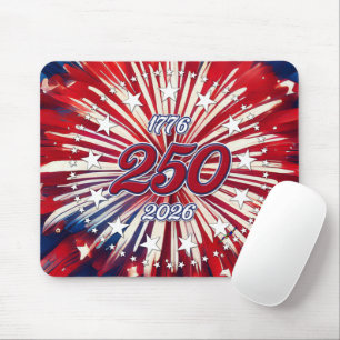 Amerikas 250. Geburtstag 1776-2026 RWB Feuerwerk Mousepad