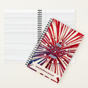 Amerikas 250. Geburtstag 1776-2026 RWB Feuerwerk Notizblock
