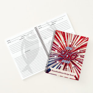 Amerikas 250. Geburtstag 1776-2026 RWB Feuerwerk Notizblock