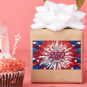 Amerikas 250. Geburtstag 1776-2026 RWB Feuerwerk Rechteckiger Aufkleber