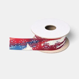 Amerikas 250. Geburtstag 1776-2026 RWB Feuerwerk Satinband