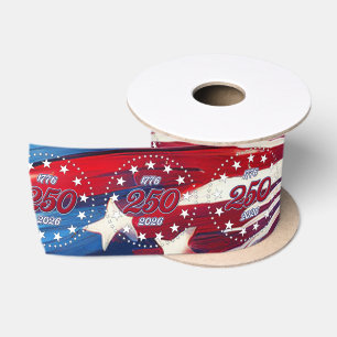 Amerikas 250. Geburtstag 1776-2026 RWB Feuerwerk Satinband
