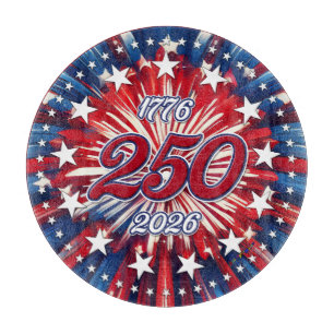 Amerikas 250. Geburtstag 1776-2026 RWB Feuerwerk Schneidebrett
