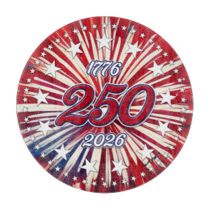 Amerikas 250. Geburtstag 1776-2026 RWB Feuerwerk Schneidebrett