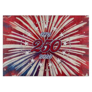 Amerikas 250. Geburtstag 1776-2026 RWB Feuerwerk Schneidebrett