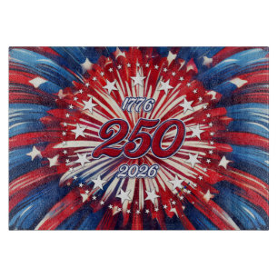 Amerikas 250. Geburtstag 1776-2026 RWB Feuerwerk Schneidebrett