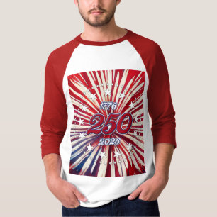 Amerikas 250. Geburtstag 1776-2026 RWB Feuerwerk  T-Shirt