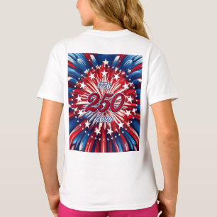 Amerikas 250. Geburtstag 1776-2026 RWB Feuerwerk  T-Shirt