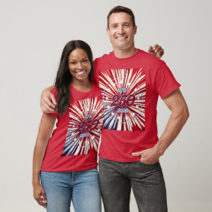 Amerikas 250. Geburtstag 1776-2026 RWB Feuerwerk  T-Shirt