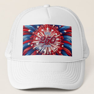 Amerikas 250. Geburtstag 1776-2026 RWB Feuerwerk Truckerkappe