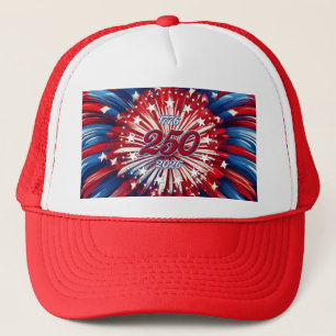 Amerikas 250. Geburtstag 1776-2026 RWB Feuerwerk Truckerkappe