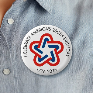 Amerikas 250. Geburtstag - 1776-2026 Vintage Stern Button
