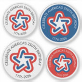 Amerikas 250. Geburtstag - 1776-2026 Vintager Star Aufkleber (Vorderseite)