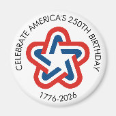 Amerikas 250. Geburtstag - 1776-2026 Vintager Star Magnet (Vorne)