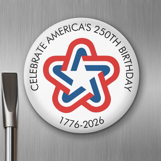 Amerikas 250. Geburtstag - 1776-2026 Vintager Star Magnet
