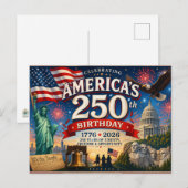 Amerikas 250. Geburtstag 4. Juli Postkarte (Vorne/Hinten)