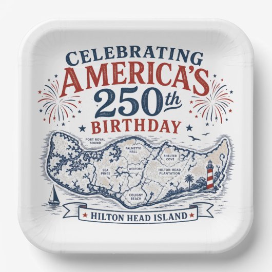 Amerikas 250. Geburtstag auf Hilton Head gefeiert Pappteller (Vorderseite)