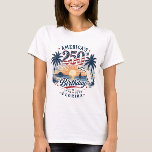 Amerikas 250. Geburtstag Florida-Thema T-Shirt
