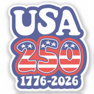 Amerikas 250. Geburtstag - Groovy USA 250 Aufkleber