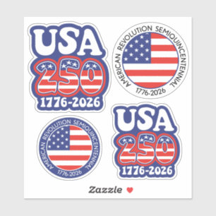Amerikas 250. Geburtstag - Groovy USA 250 Aufkleber