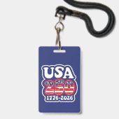 Amerikas 250. Geburtstag - Groovy USA 250 Ausweis (Vorderseite mit Lanyard)