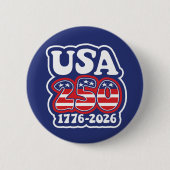 Amerikas 250. Geburtstag - Groovy USA 250 Button (Vorderseite)