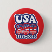 Amerikas 250. Geburtstag - Groovy USA 250 Button (Vorderseite)