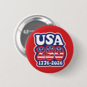 Amerikas 250. Geburtstag - Groovy USA 250 Button (Vorne & Hinten)