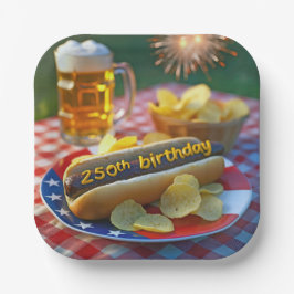 Amerikas 250. Geburtstag Hot Dog Pappteller