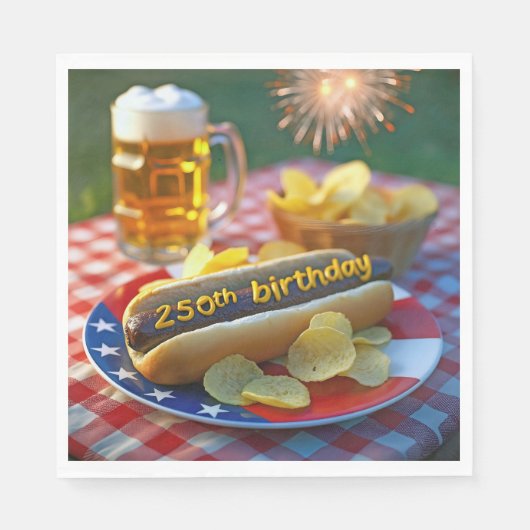 Amerikas 250. Geburtstag Hot Dog Serviette (Vorderseite)