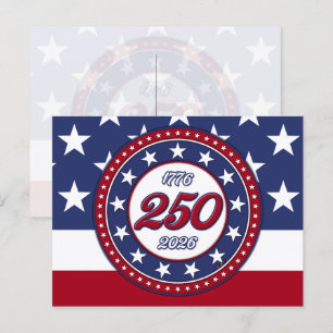 Amerikas 250. Geburtstag mit der USA-Flagge Einladungspostkarte