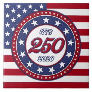 Amerikas 250. Geburtstag mit der USA-Flagge Fliese