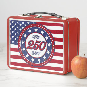 Amerikas 250. Geburtstag mit der USA-Flagge Metall Brotdose