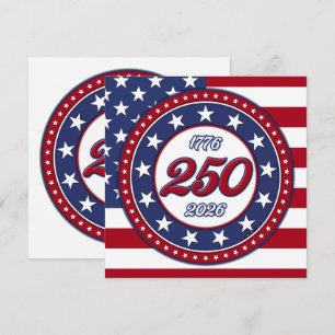 Amerikas 250. Geburtstag mit der USA-Flagge Mitteilungskarte