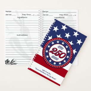 Amerikas 250. Geburtstag mit der USA-Flagge Notizblock
