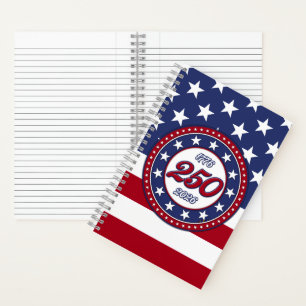 Amerikas 250. Geburtstag mit der USA-Flagge Notizblock