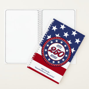 Amerikas 250. Geburtstag mit der USA-Flagge Notizblock