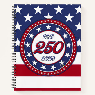 Amerikas 250. Geburtstag mit der USA-Flagge Notizblock