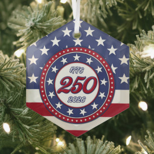Amerikas 250. Geburtstag mit der USA-Flagge Ornament Aus Glas