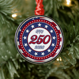 Amerikas 250. Geburtstag mit der USA-Flagge Ornament Aus Metall