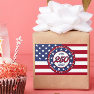 Amerikas 250. Geburtstag mit der USA-Flagge Rechteckiger Aufkleber